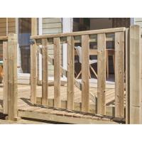 Portillon en bois sur roulette pour terrasse de mobil-home