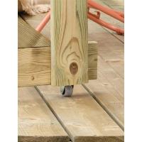 Portillon en bois sur roulette pour terrasse de mobil-home