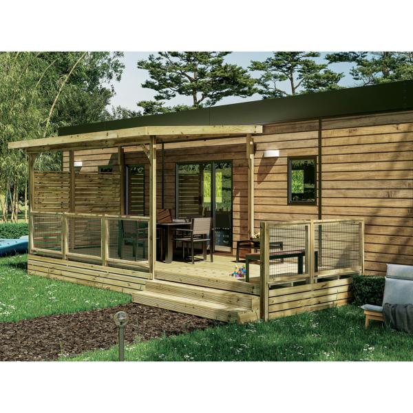Terrasse Podium Clairval  MOEA 3m 10 couverte, rambarde Pyla