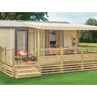 Terrasse couverte Select profondeur 2m60 Toile PVC standard, rambarde Bella