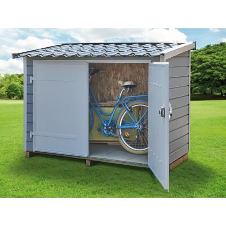 Clairval Abri de jardin  "Dune" PVC range tout toit 1 pente (pente vers l'avant) 