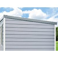 Clairval Abri de jardin Rivage" PVC toit mono pente 4.6m², un aménagement pour parcelle équipée d'un mobil'home dernière génération (sans pack électrique)