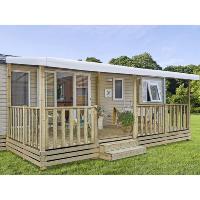 Terrasse couverte Select profondeur 2m60 Toile PVC standard, rambarde Casa