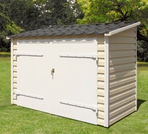 Clairval Abri de jardin  "Dune" PVC range tout toit 1 pente (pente vers l'avant) 